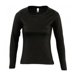 Футболка женская с длинным рукавом MAJESTIC 150 черная, размер XL